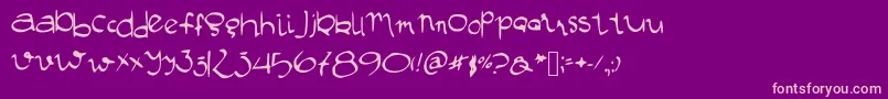 Manustype Font – Pink Fonts on Purple Background
