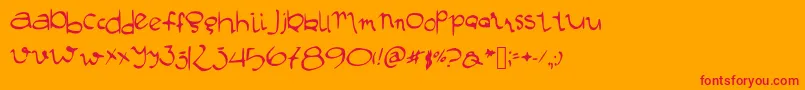 Manustype Font – Red Fonts on Orange Background