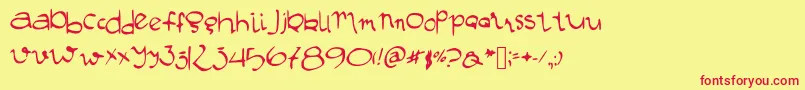 Manustype Font – Red Fonts on Yellow Background