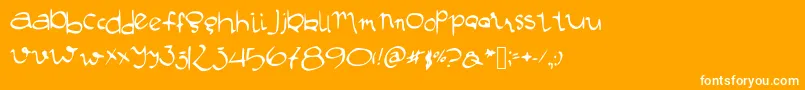 Manustype Font – White Fonts on Orange Background
