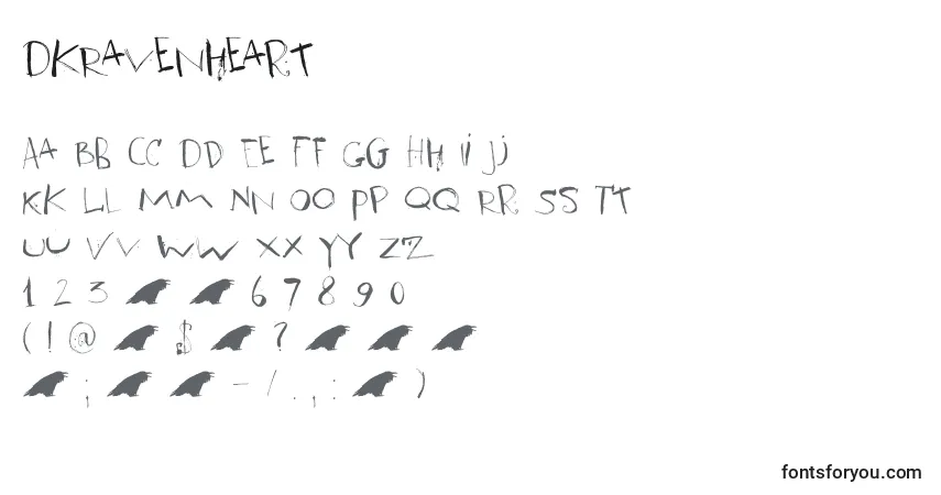 Schriftart DkRavenheart – Alphabet, Zahlen, spezielle Symbole
