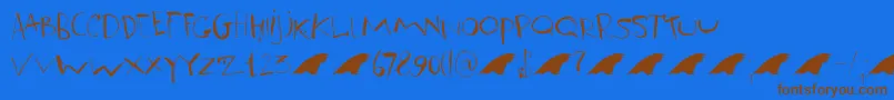 DkRavenheart Font – Brown Fonts on Blue Background