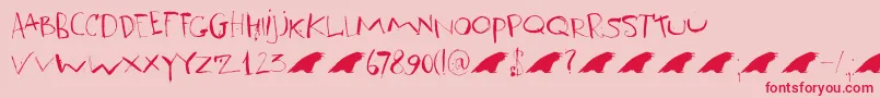 DkRavenheart-Schriftart – Rote Schriften auf rosa Hintergrund