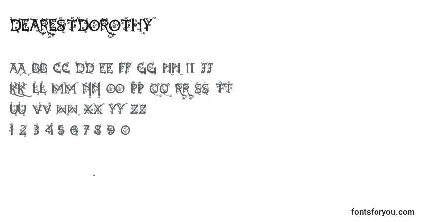 Fuente DearestDorothy - alfabeto, números, caracteres especiales