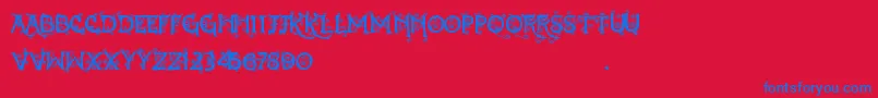 DearestDorothy Font – Blue Fonts on Red Background