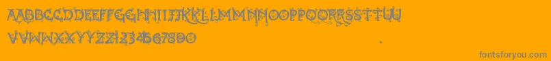 DearestDorothy-Schriftart – Graue Schriften auf orangefarbenem Hintergrund