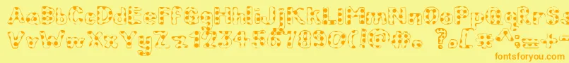 Fonte ChildrenInNeed – fontes laranjas em um fundo amarelo