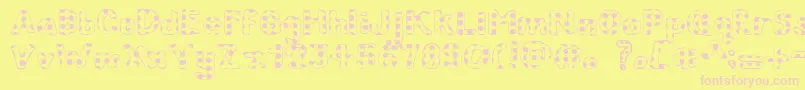 Fonte ChildrenInNeed – fontes rosa em um fundo amarelo
