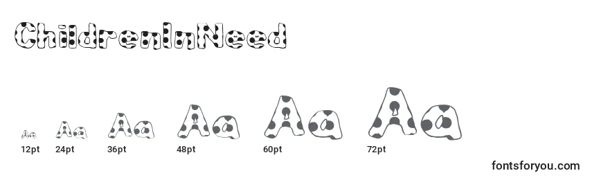 ChildrenInNeed Font Sizes