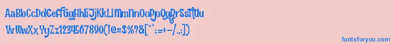 フォントFunInTheJungle – ピンクの背景に青い文字