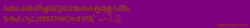 Шрифт FunInTheJungle – коричневые шрифты на фиолетовом фоне