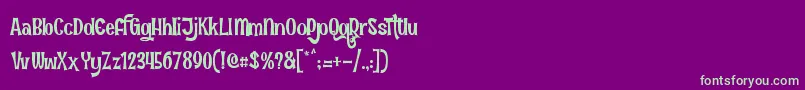 FunInTheJungle Font – Green Fonts on Purple Background