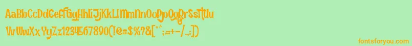 FunInTheJungle Font – Orange Fonts on Green Background