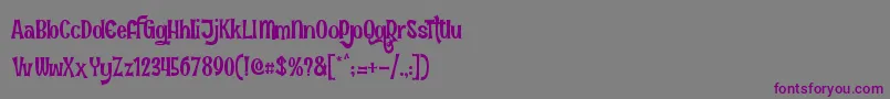 Шрифт FunInTheJungle – фиолетовые шрифты на сером фоне