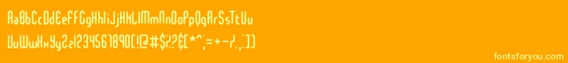 SlenderMiniBrk Font – Yellow Fonts on Orange Background