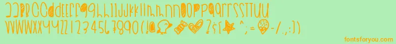 Dreamieeyesinstars Font – Orange Fonts on Green Background