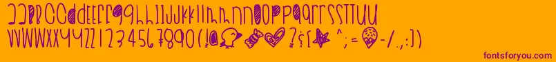 Dreamieeyesinstars Font – Purple Fonts on Orange Background