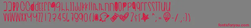 More about Dreamieeyesinstars Font Dreamieeyesinstars Font – Red Fonts on Gray Background