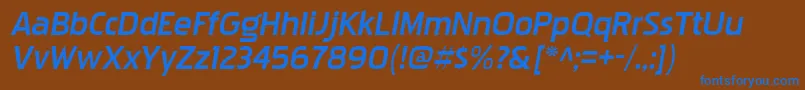 PakenhamxprgBolditalic Font – Blue Fonts on Brown Background