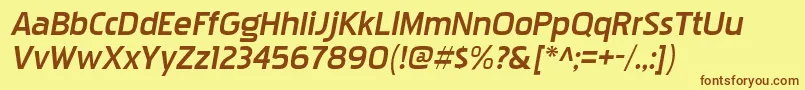 PakenhamxprgBolditalic Font – Brown Fonts on Yellow Background