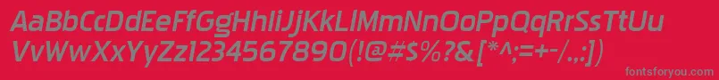 フォントPakenhamxprgBolditalic – 赤い背景に灰色の文字