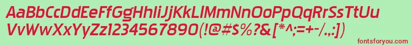 PakenhamxprgBolditalic Font – Red Fonts on Green Background