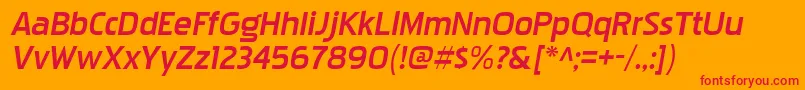 PakenhamxprgBolditalic Font – Red Fonts on Orange Background