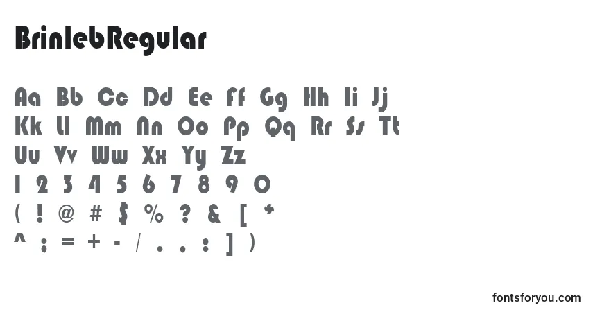 characters of brinlebregular font, letter of brinlebregular font, alphabet of  brinlebregular font