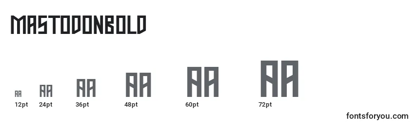 sizes of mastodonbold font, mastodonbold sizes