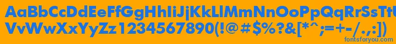 Futurisextra Font – Blue Fonts on Orange Background