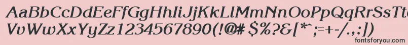 フォントKroneBoldItalic – ピンクの背景に黒い文字