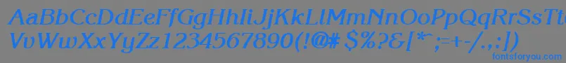 フォントKroneBoldItalic – 灰色の背景に青い文字