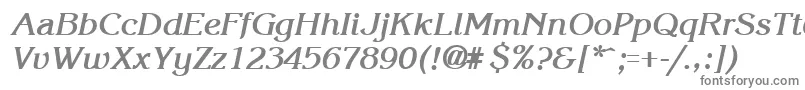 フォントKroneBoldItalic – 白い背景に灰色の文字