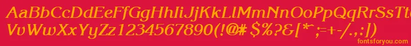 KroneBoldItalic Font – Orange Fonts on Red Background