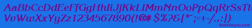 Шрифт KroneBoldItalic – фиолетовые шрифты на синем фоне