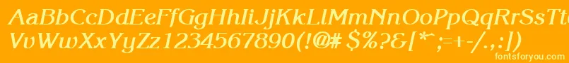 フォントKroneBoldItalic – オレンジの背景に黄色の文字