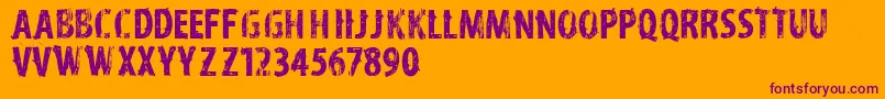 Czcionka Vtks Distress – fioletowe czcionki na pomarańczowym tle