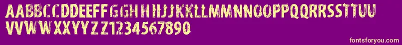 Vtks Distress-Schriftart – Gelbe Schriften auf violettem Hintergrund