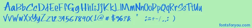 Rolina Font – Blue Fonts on Green Background