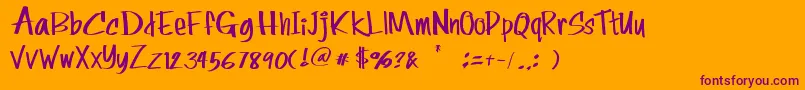 Rolina Font – Purple Fonts on Orange Background