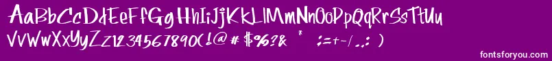 Weitere Informationen zur Rolina-Schriftart Rolina-Schriftart – Weiße Schriften auf violettem Hintergrund
