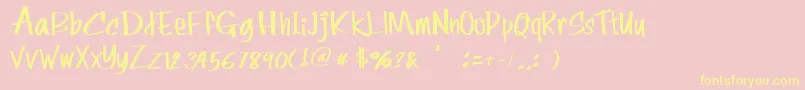 Rolina Font – Yellow Fonts on Pink Background