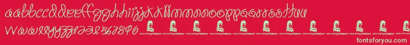 FiestaTime Font – Green Fonts on Red Background