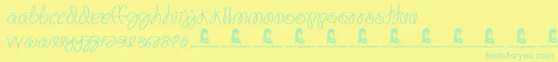 FiestaTime Font – Green Fonts on Yellow Background