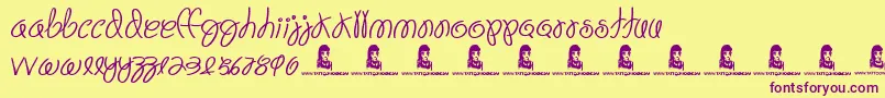 FiestaTime Font – Purple Fonts on Yellow Background