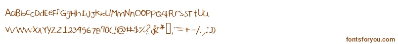 フォントSharonhandwriting – 白い背景に茶色のフォント