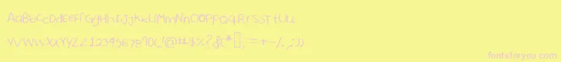 Sharonhandwriting Font – Pink Fonts on Yellow Background