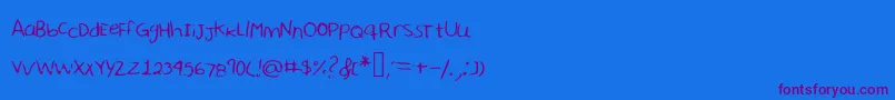 Шрифт Sharonhandwriting – фиолетовые шрифты на синем фоне