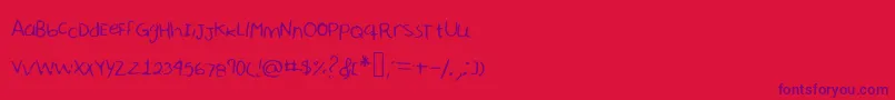 Шрифт Sharonhandwriting – фиолетовые шрифты на красном фоне