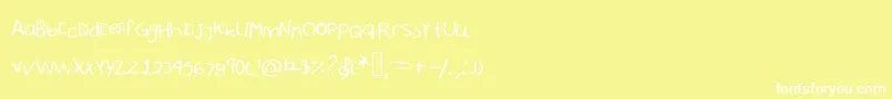 フォントSharonhandwriting – 黄色い背景に白い文字